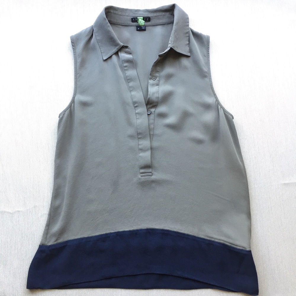 Theory Banca sleeveless silk blouse